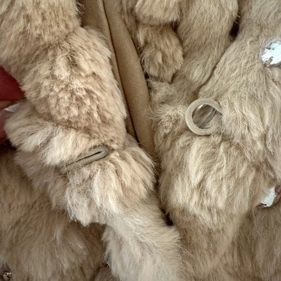 *RARE* Bebe Rhinestone Rabbit Fur Coat - Picture 9 of 13